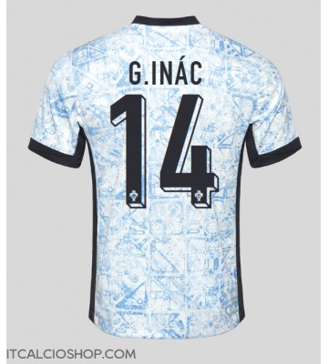 Portogallo Goncalo Inacio #14 Seconda Maglia Europei 2024 Manica Corta